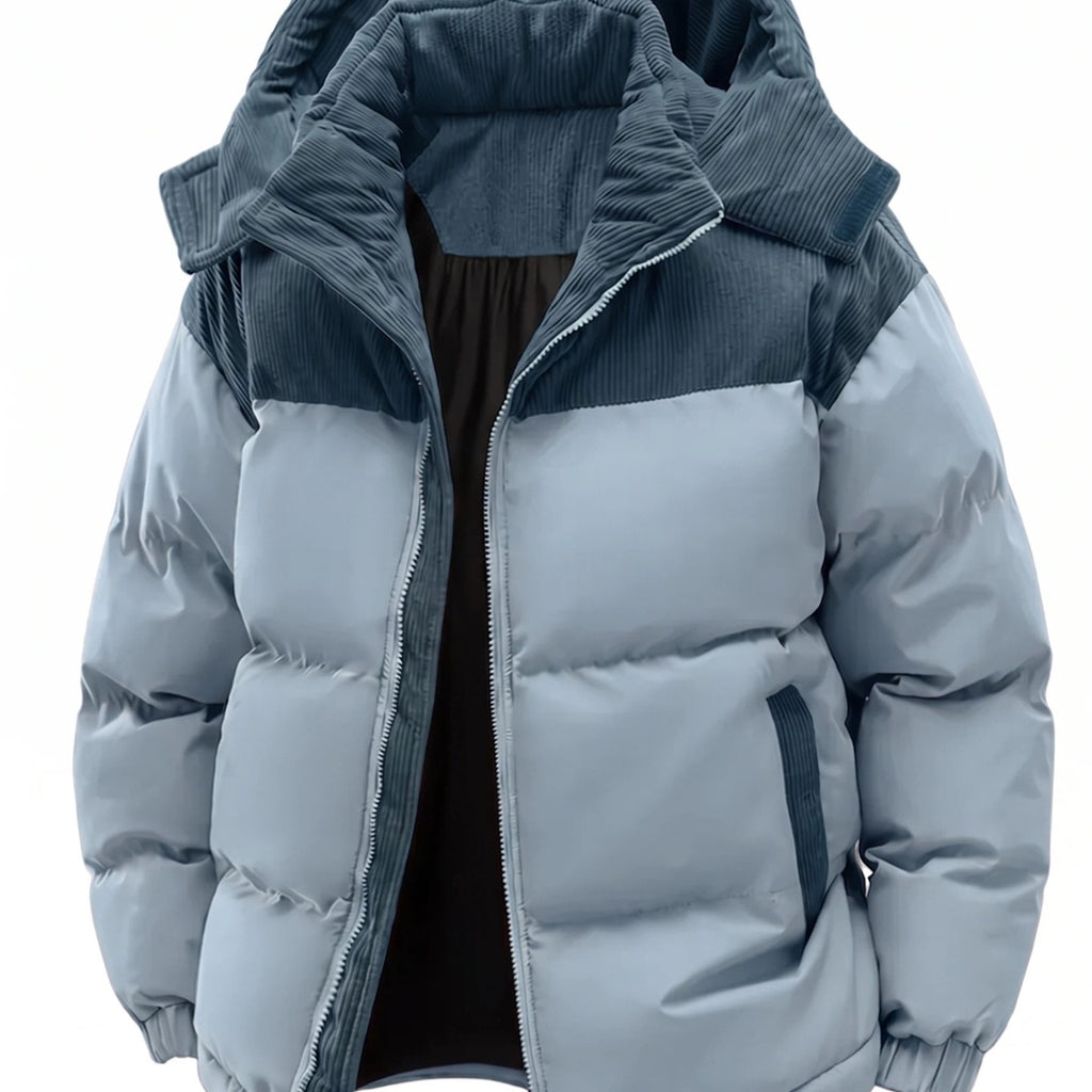 Men'S Fall Winter Thick Corduroy Jacket Casual Warm Coat - Hooded Jacket