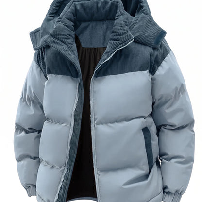 Men'S Fall Winter Thick Corduroy Jacket Casual Warm Coat - Hooded Jacket