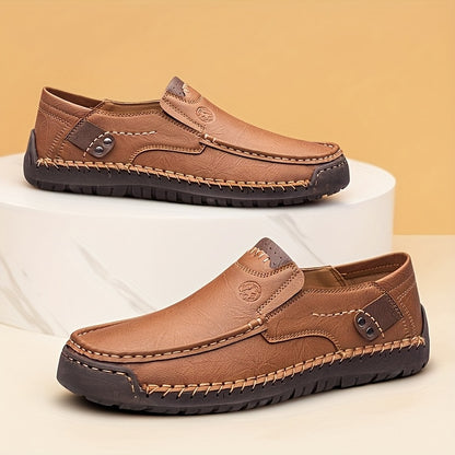Men's Handmade Slip-On Sneakers - Comfortable Rubber Soles for All Seasons