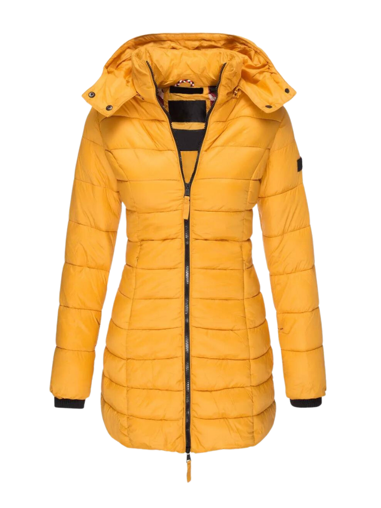Womens Slim Quilted Hooded Winter Puffer Coat for Insulated Warmth