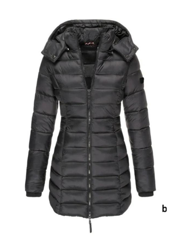 Womens Slim Quilted Hooded Winter Puffer Coat for Insulated Warmth