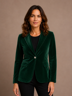 Women's Velvet Blazer with Fitted Notched Lapel