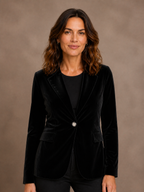 Women's Velvet Blazer with Fitted Notched Lapel