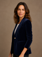 Women's Velvet Blazer with Fitted Notched Lapel
