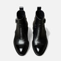 Men's Leather Jodhpur Slip-On Boots with Durable Rubber Outsole