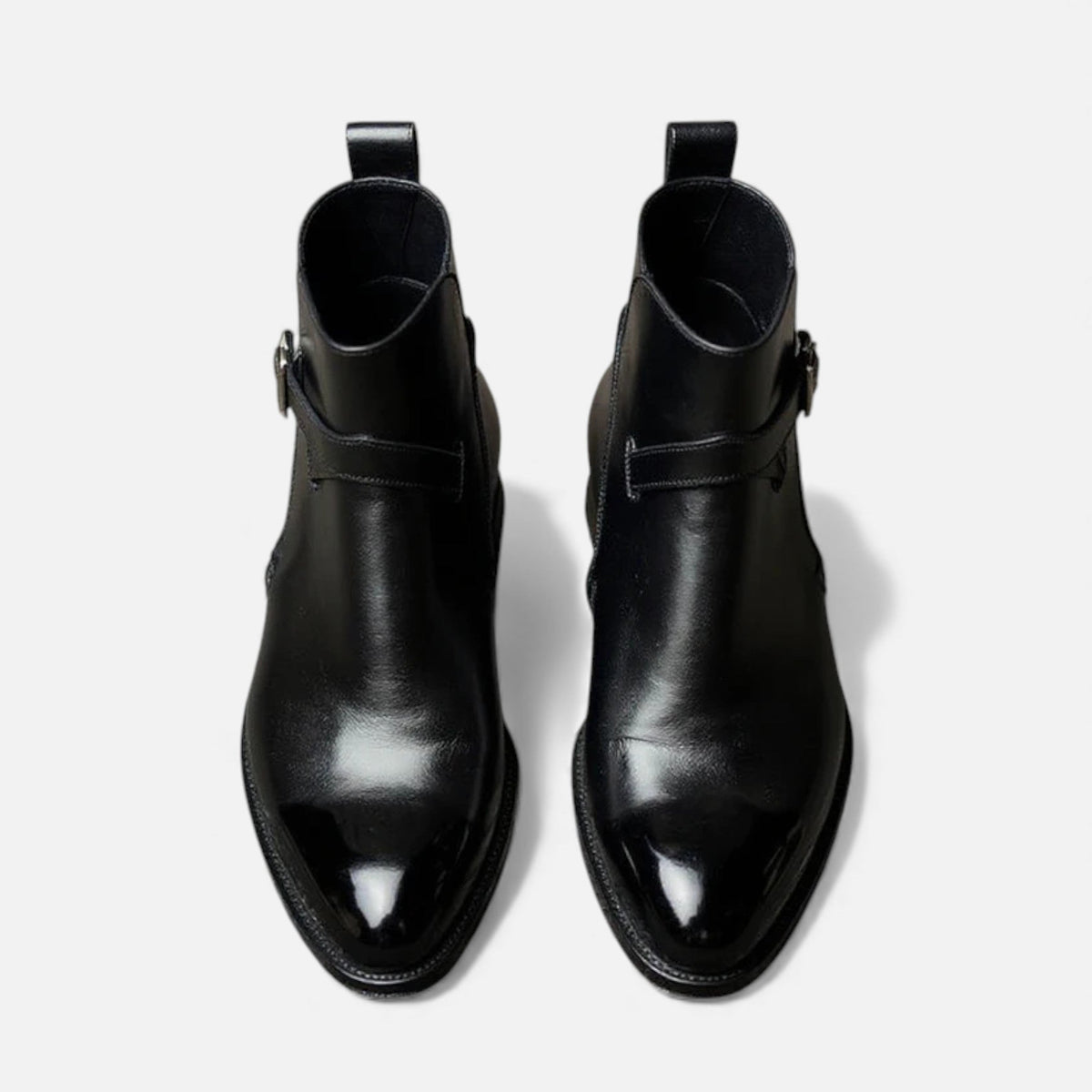Men's Leather Jodhpur Slip-On Boots with Durable Rubber Outsole