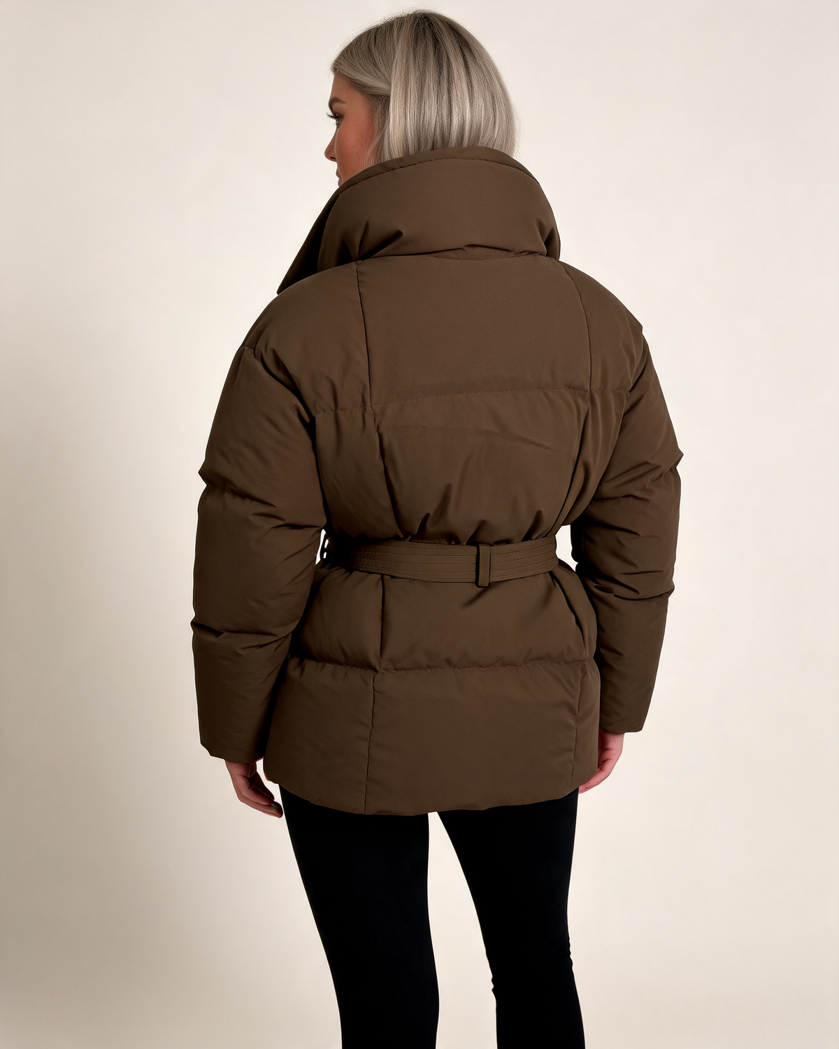Winter Jacket - Karly Puffer Cropped Padded Design for Casual Layering