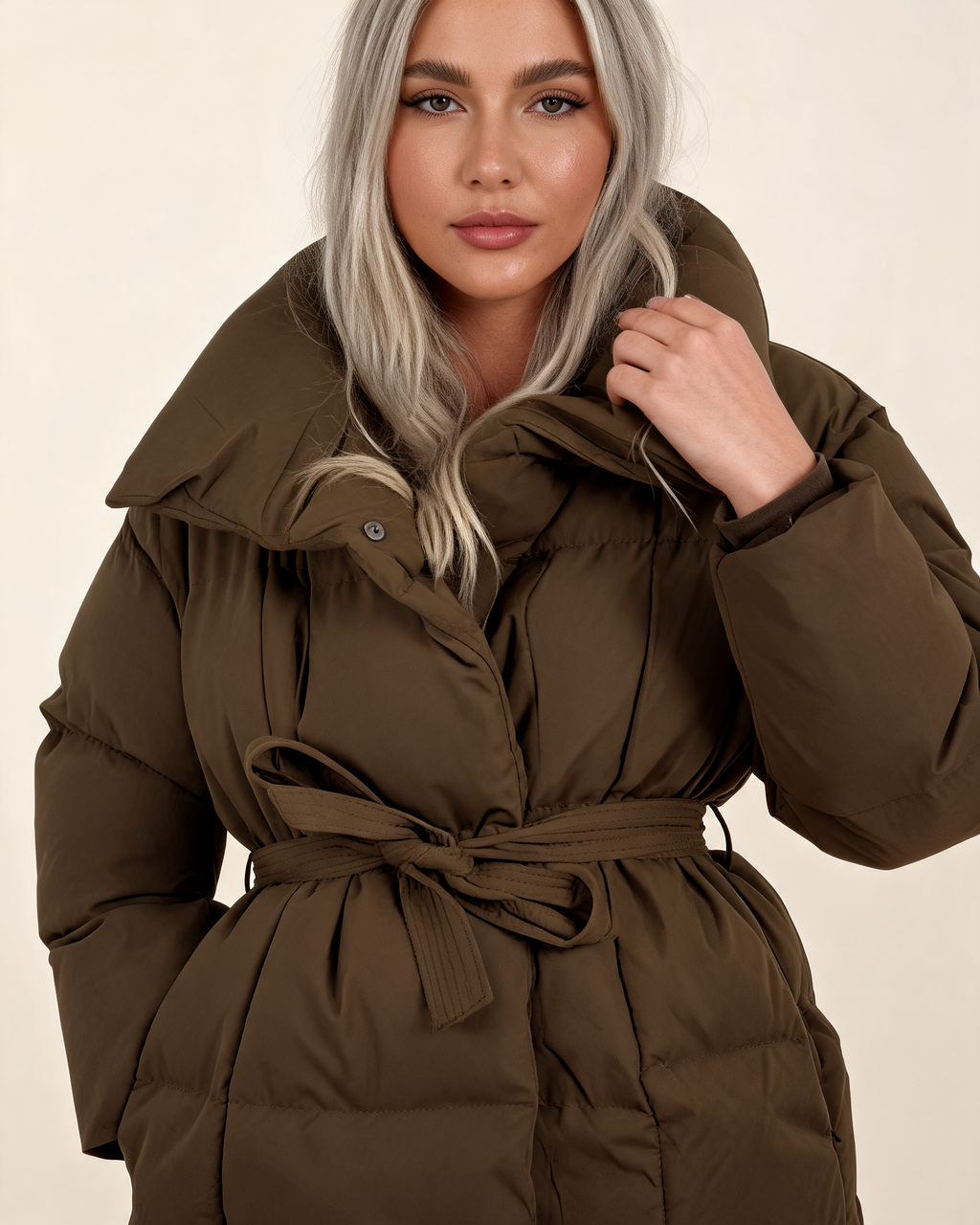 Winter Jacket - Karly Puffer Cropped Padded Design for Casual Layering