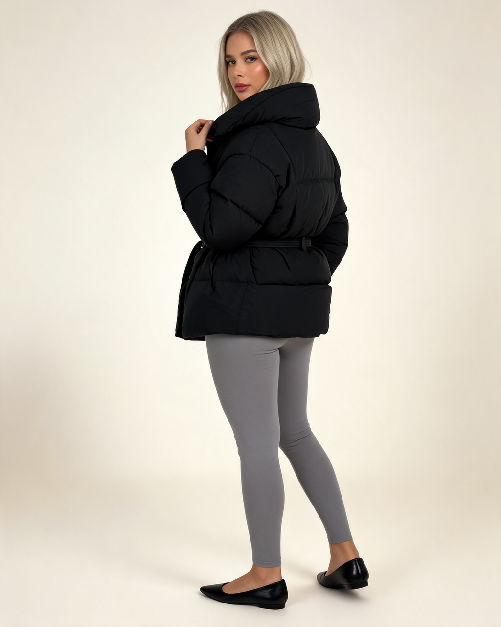 Winter Jacket - Karly Puffer Cropped Padded Design for Casual Layering