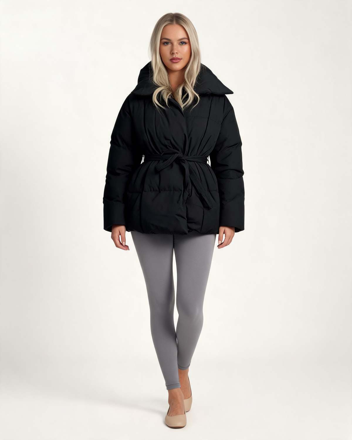 Winter Jacket - Karly Puffer Cropped Padded Design for Casual Layering