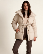 Winter Jacket - Karly Puffer Cropped Padded Design for Casual Layering