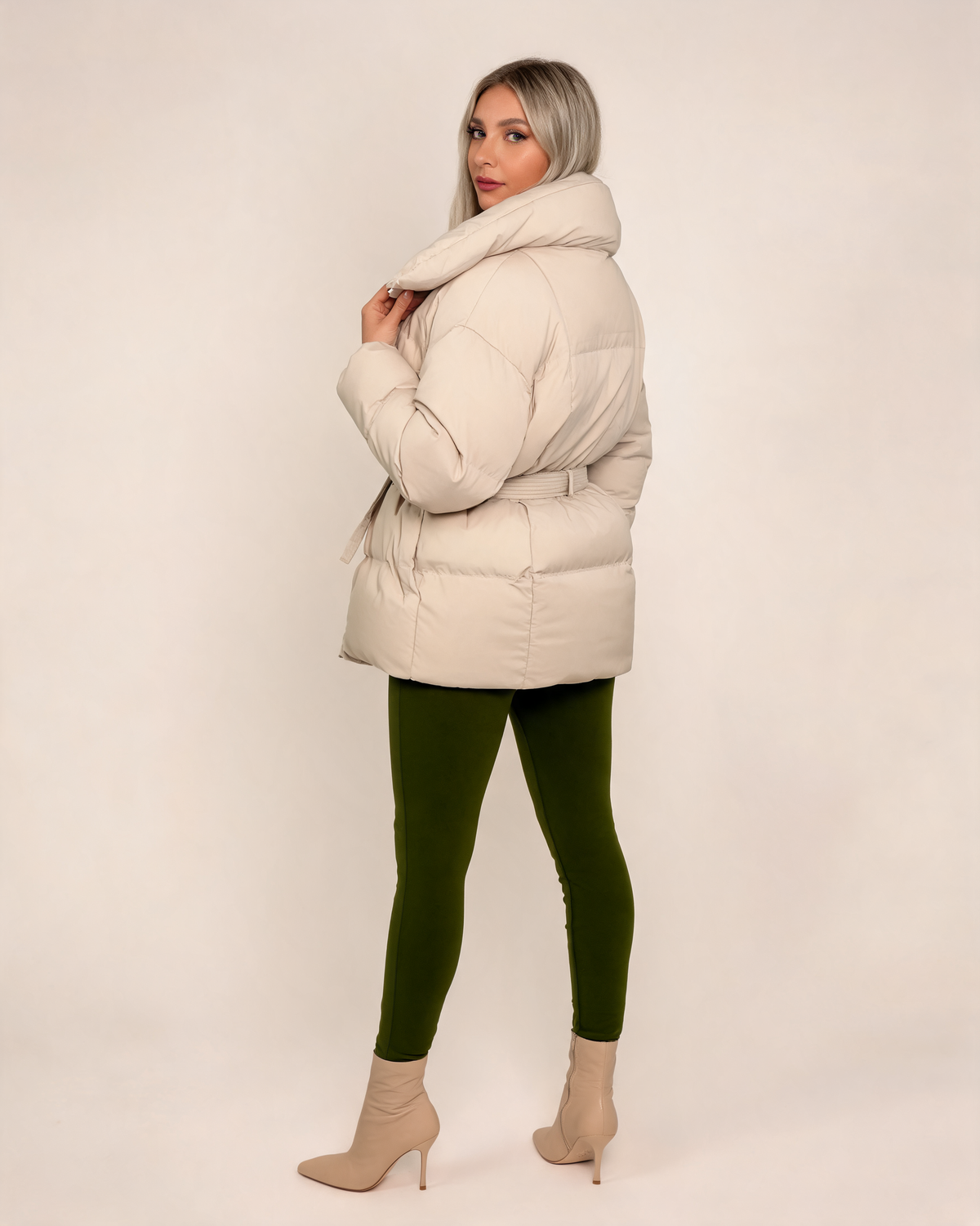 Winter Jacket - Karly Puffer Cropped Padded Design for Casual Layering