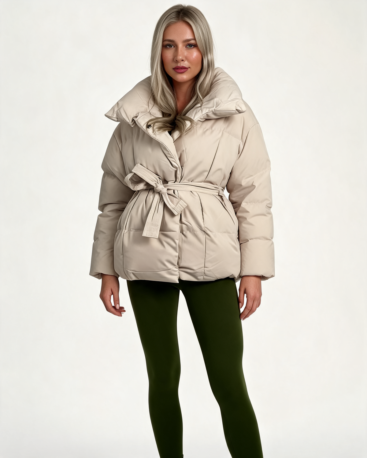 Winter Jacket - Karly Puffer Cropped Padded Design for Casual Layering