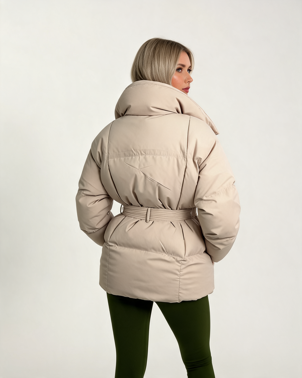 Winter Jacket - Karly Puffer Cropped Padded Design for Casual Layering