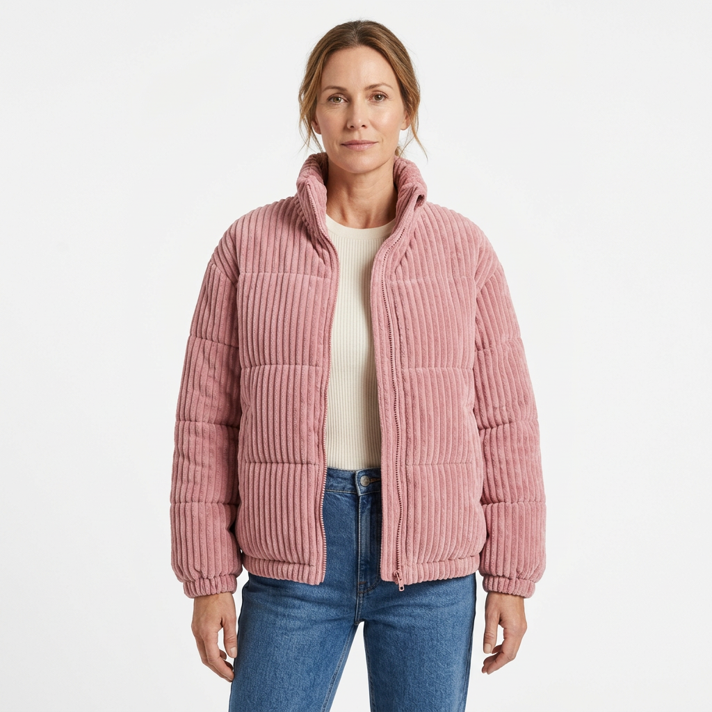Women's Corduroy Winter Coat - Warm Everyday Style