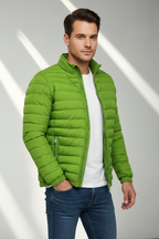 Men's Puffer Jacket - Grass Green Side