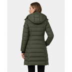Women's Mid Length Puffer Jacket with Detachable Hood