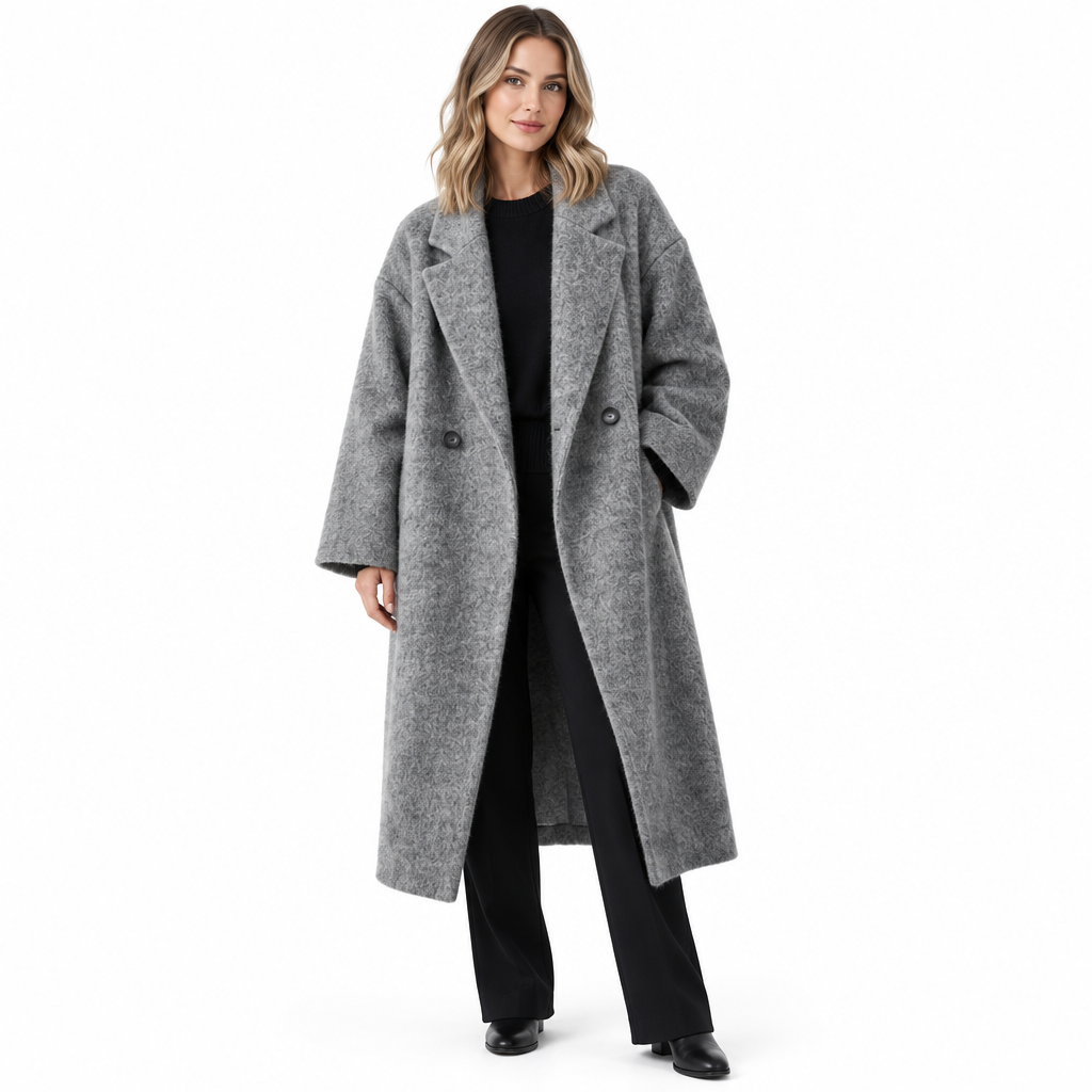 Winter Overcoat - Comfortable Cotton Blend Long Coat for Women