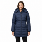 Womens Slim Quilted Hooded Winter Puffer Coat for Insulated Warmth