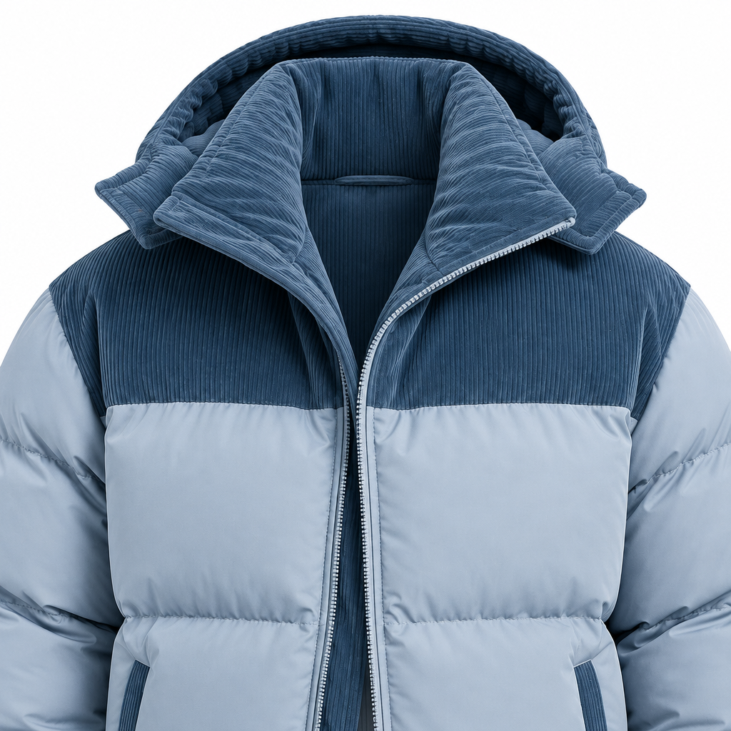 Men's Hooded Winter Puffer Jacket - Thickened, Windproof Warmth