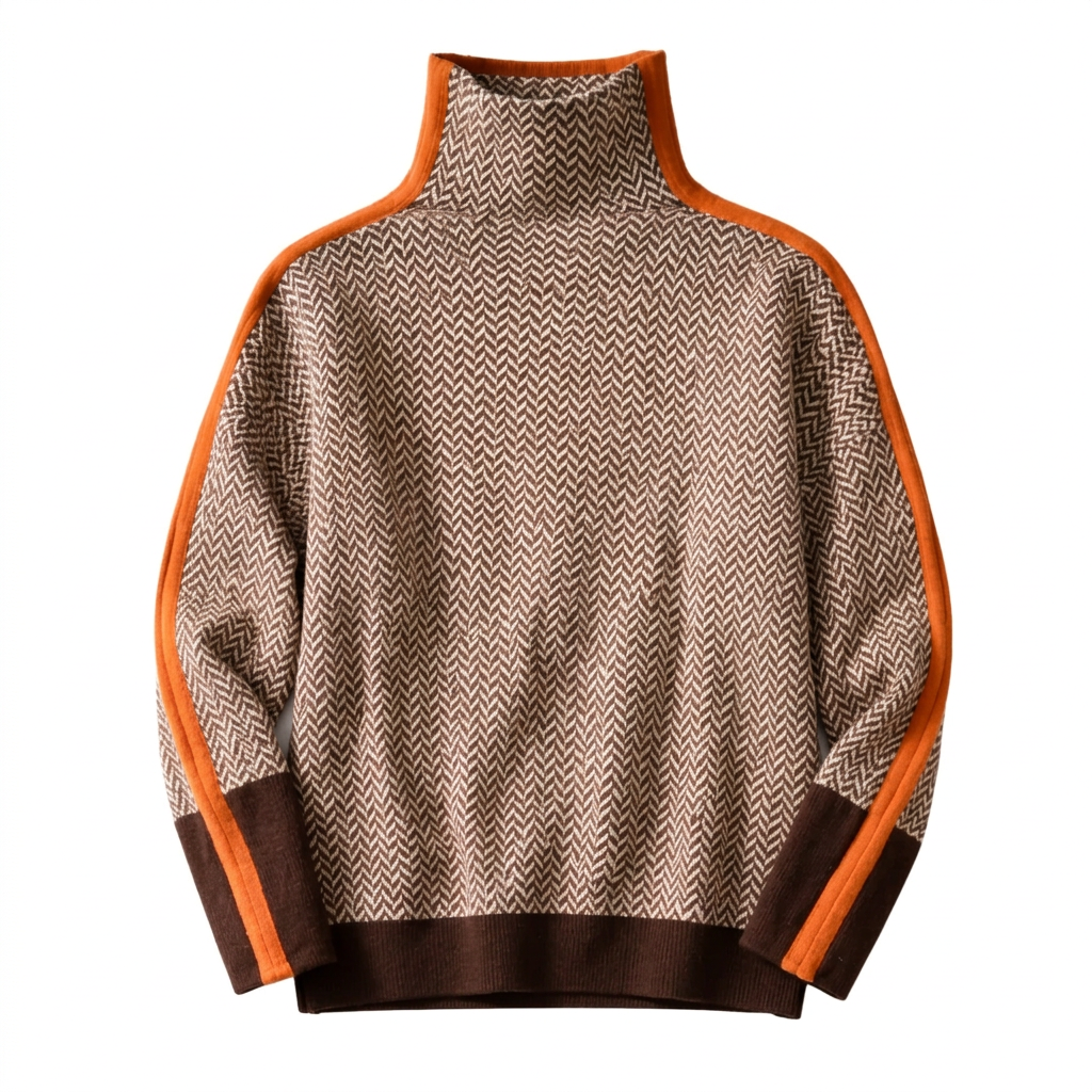 Women's Contrast Stripe Roll Neck Jumper