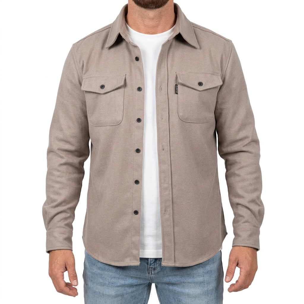 Classic Shirt Jacket with Flap Chest Pockets