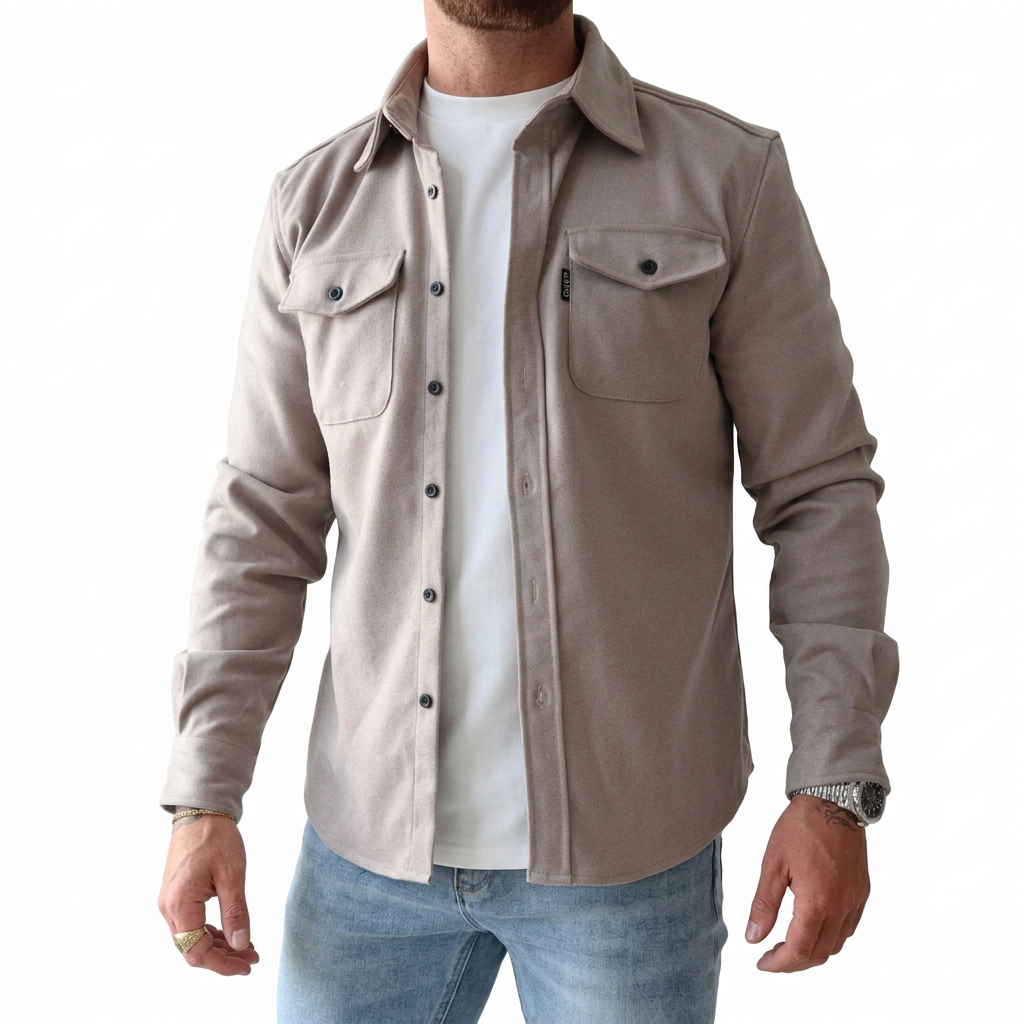 Classic Shirt Jacket with Flap Chest Pockets