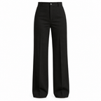 Black straight-leg trousers