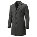 Men's Tailored Winter Trench Coat with Button Front