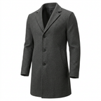 Men's Tailored Winter Trench Coat with Button Front