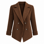 Casual Blazer Coat - Soft Ribbed Fabric, Versatile All-Season Style