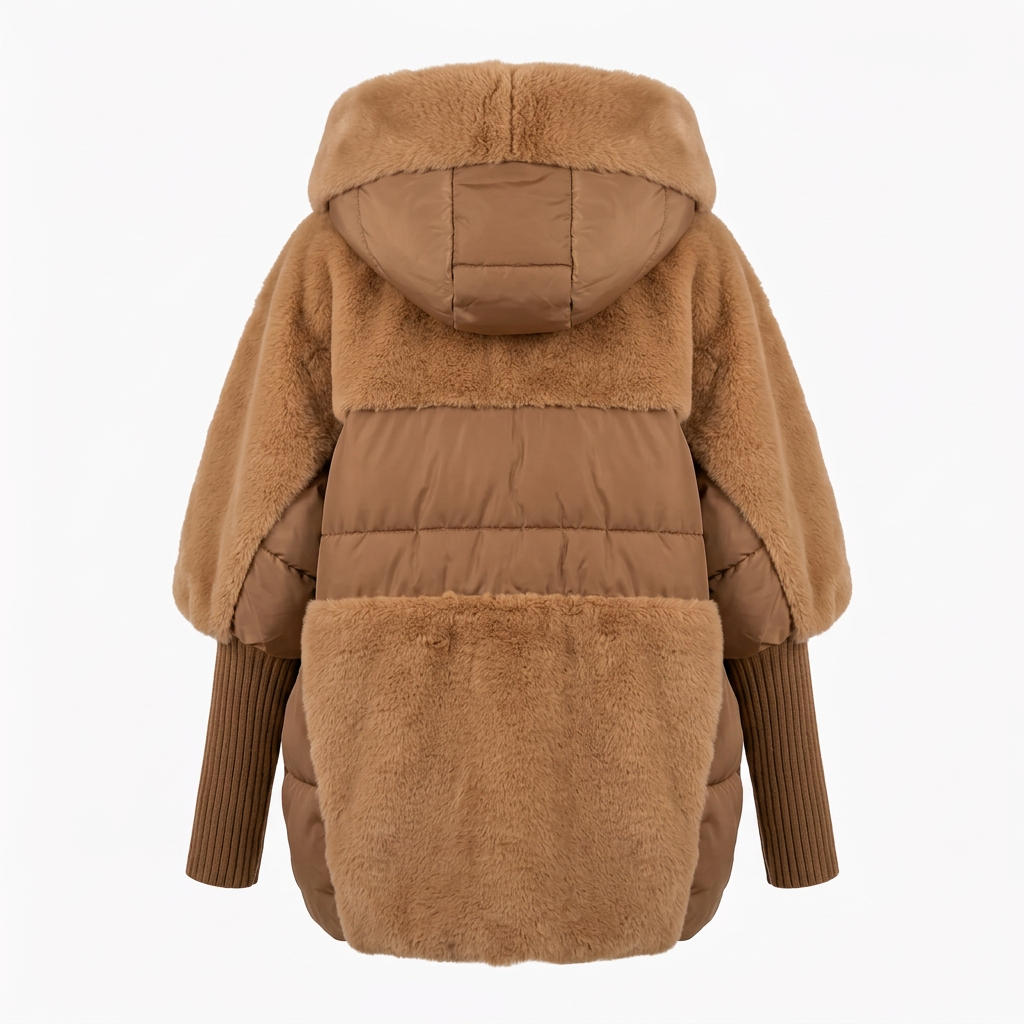 Women's Faux Fur Hooded Coat for Insulated Autumn Wear