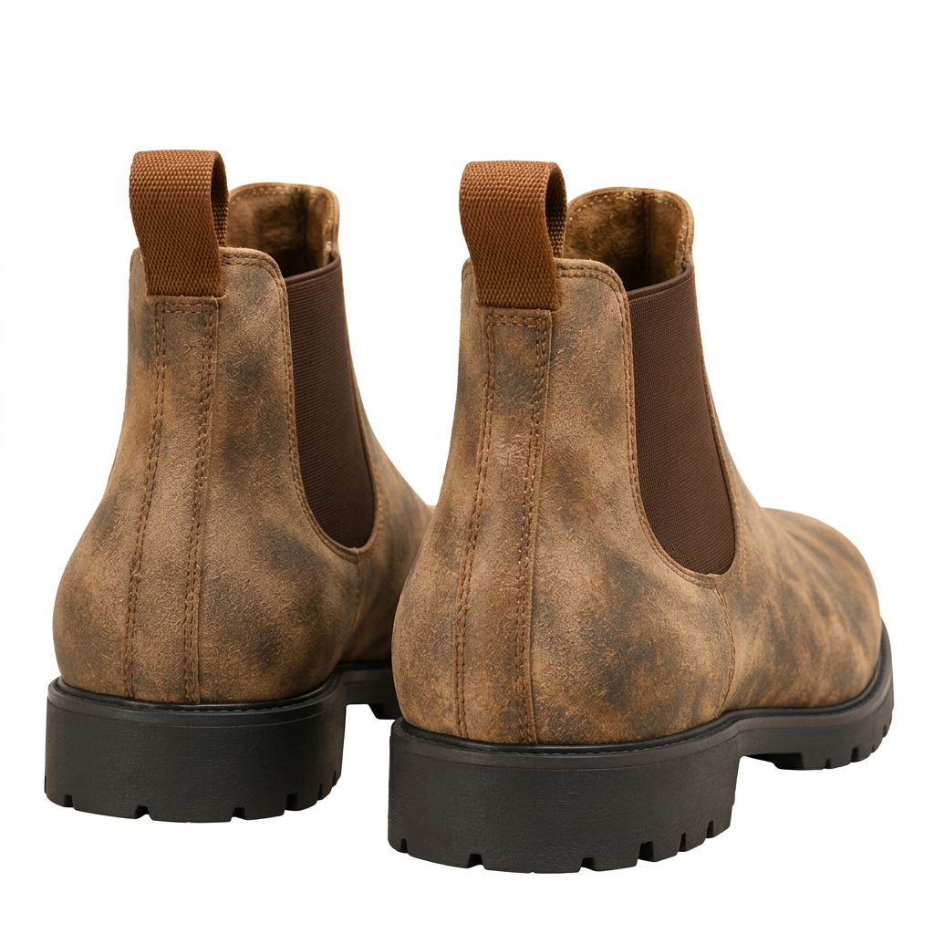 Men's Waterproof Chelsea Boots with Pull Tabs and Lug Sole