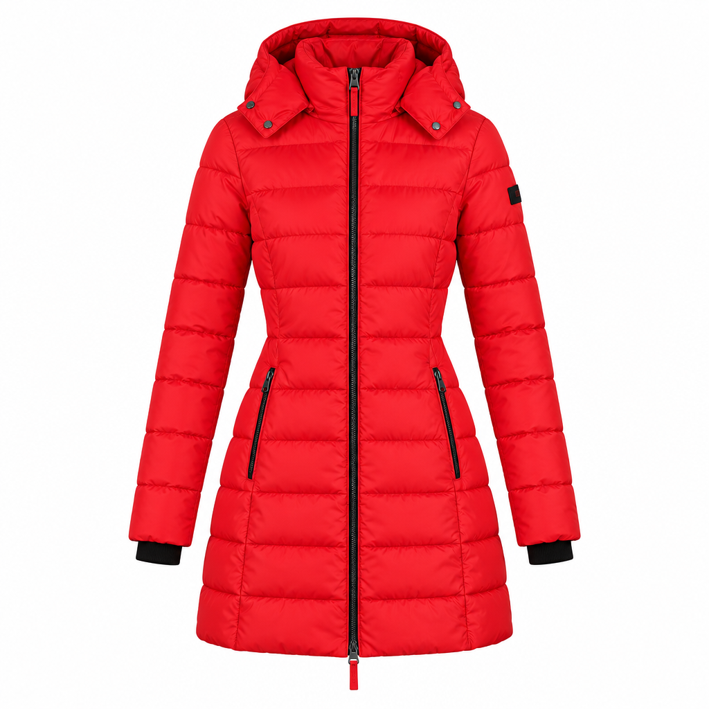 Women's Hooded Quilted Puffer Jacket with Cotton Insulation
