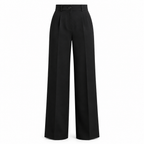 Black tailored wide-leg trousers