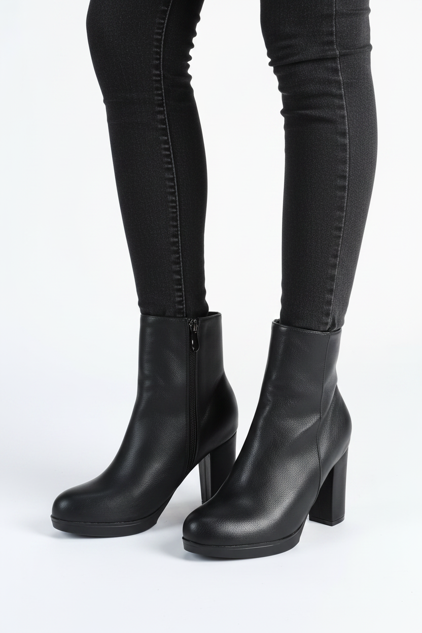 Black Ankle Boots - sko närbild