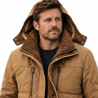 Men's Waterproof Winter Jacket – Hooded & Fleece-Lined