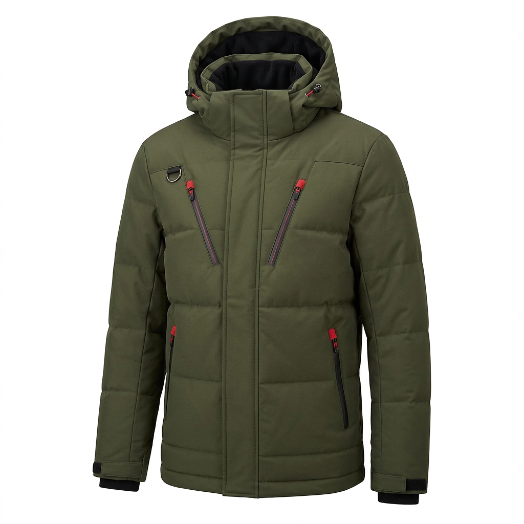 Men's Detachable Hood Down Parka - Lightweight Warmth and Packable Design