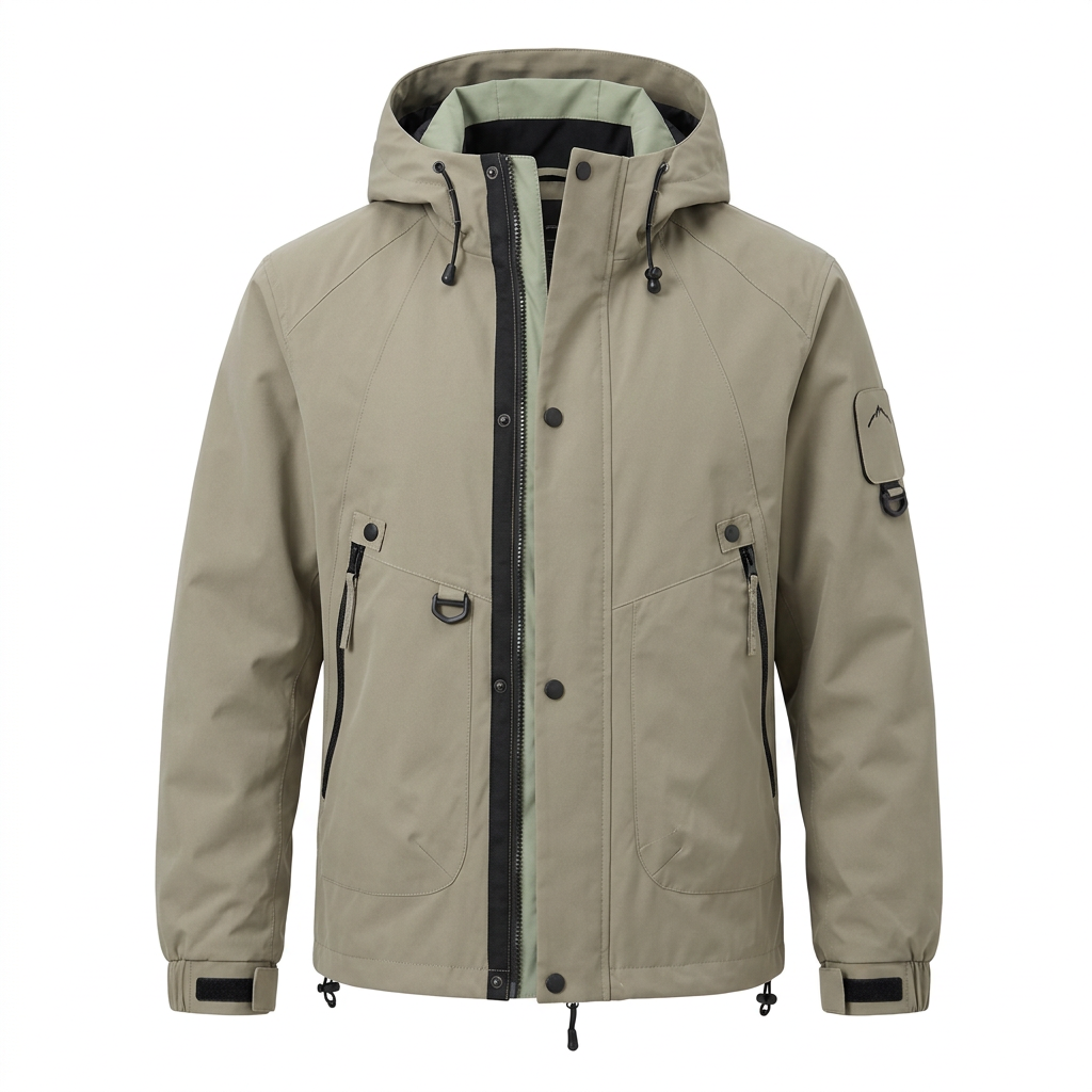 Men's Waterproof Rain Jacket – Lightweight, Adjustable Hood, Relaxed Fit