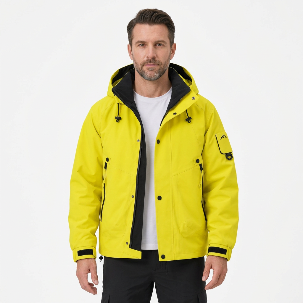 Men's Waterproof Rain Jacket – Lightweight, Adjustable Hood, Relaxed Fit