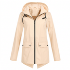 Apricot hooded rain jacket