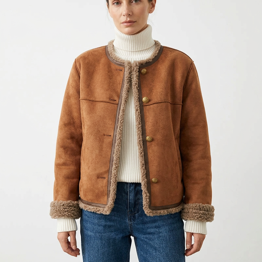 Women's Faux Shearling Suede Jacket