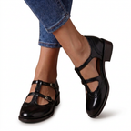 Brogue T-Bar Mary Janes with Double Buckles for All-Day Comfort