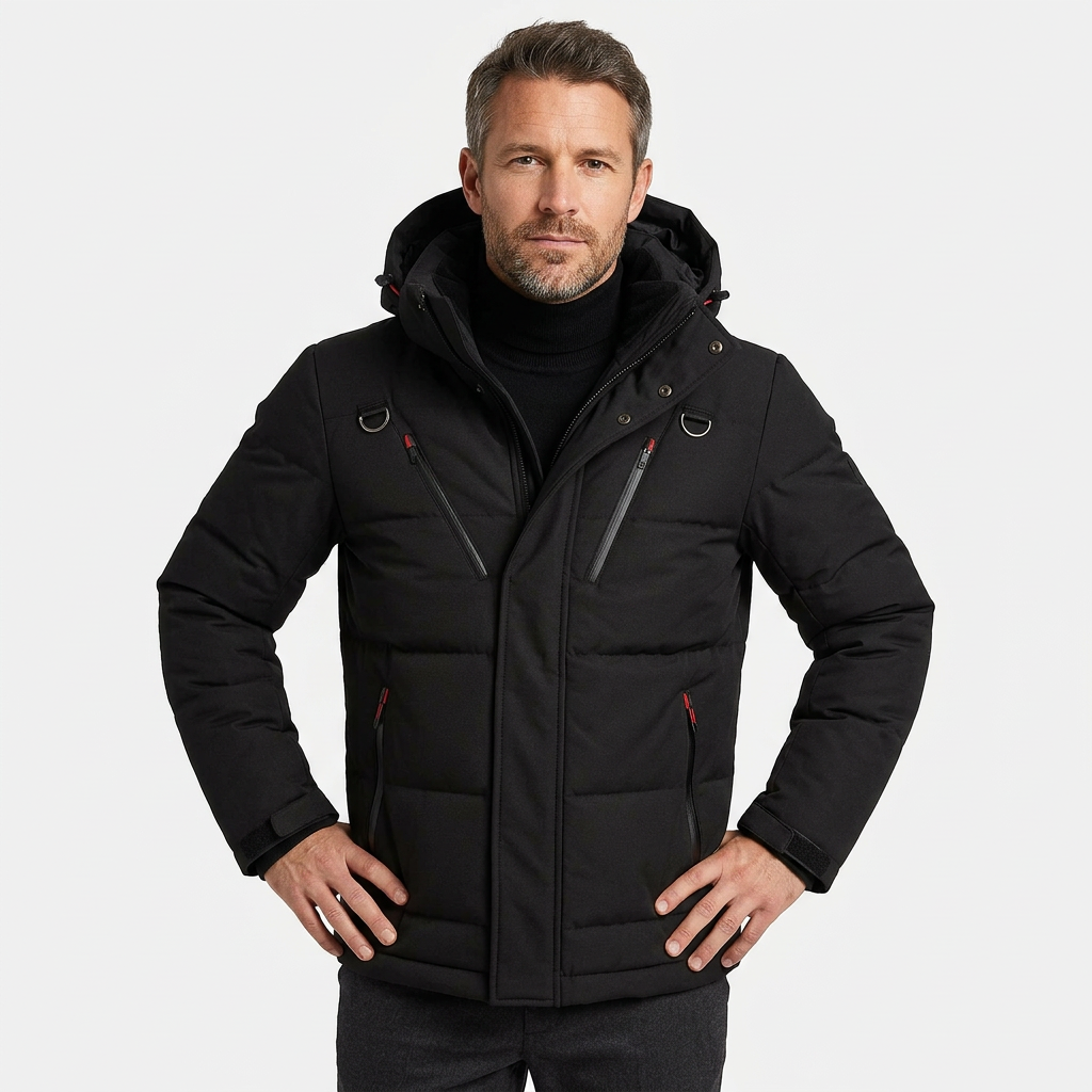 Men's Detachable Hood Down Parka - Lightweight Warmth and Packable Design