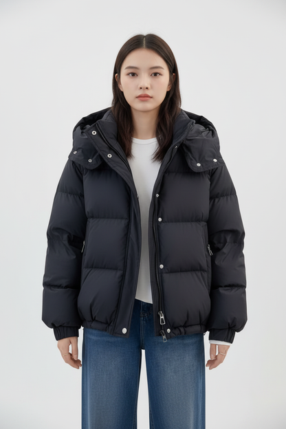 Padded Hooded Coat - modell framifrån
