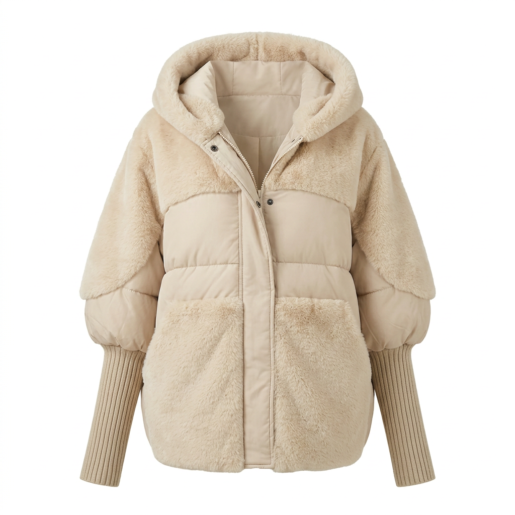 Women's Faux Fur Hooded Coat for Insulated Autumn Wear