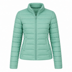Women's Lightweight Down Puffer Jacket with Stand Collar