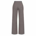 Taupe pull-on wide-leg trousers