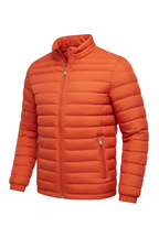 Men's Puffer Jacket - Orange Red Side