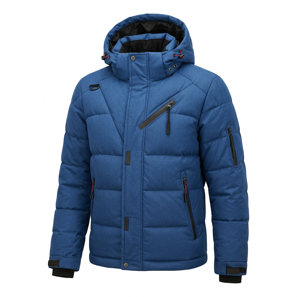 Men's Detachable Hood Down Parka - Lightweight Warmth and Packable Design